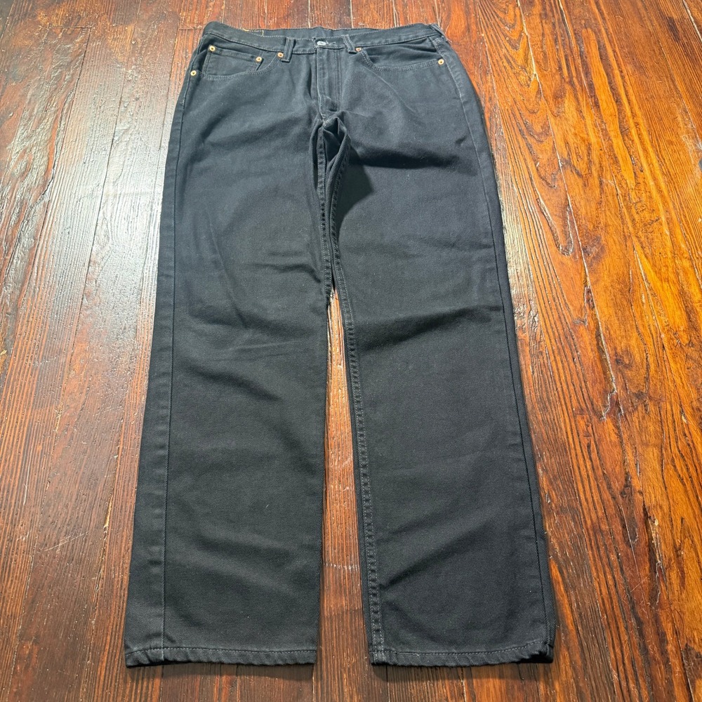Levis 550 Jeans Mens 34x34 Black Relaxed Fit Tapered Leg Denim 90s Biker